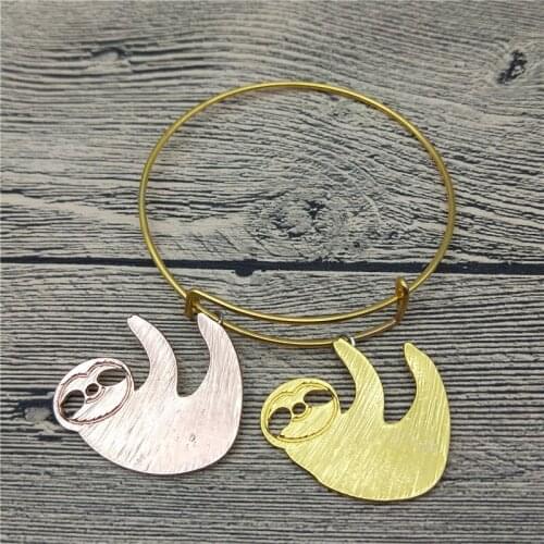 Trendy New Sloth Bangles Cute Sloth Bangles Bracelets Fashion Animal Pet Jewellery