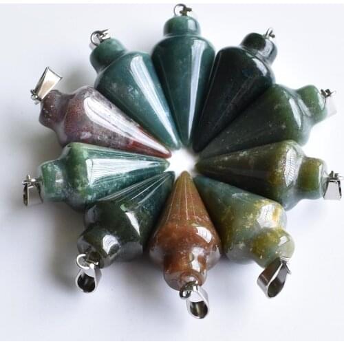 Fashion hot selling natural india onyx pendulum circular Cone charms Pendants for jewelry making 10pcs/lot wholesale free