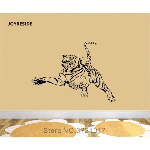 JOYRESIDE Wild Cat Animal Wall Tiger Decal Vinyl Sticker Decor Home Kids Living Room Interior Dorm Design Pattern Art Mural A256