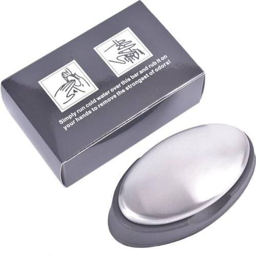 Stainless Steel Soap Shape Deodorize Smell From Hands Retail Eliminating Kitchen Bar Bathroom Soap Smell Soap Bar Useful Tools