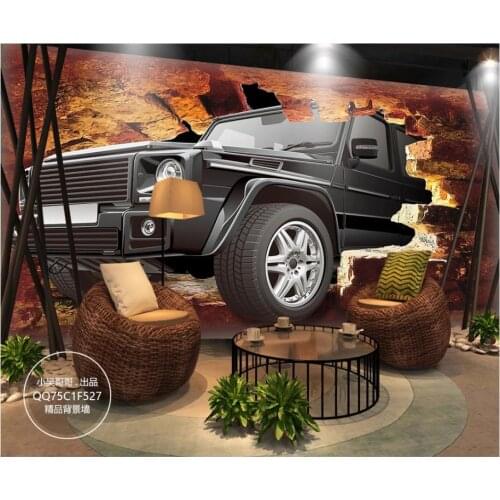 Custom photo wallpaper for walls 3 d wallpaper mural living room 3D broken wall car bar restaurant background wall painting