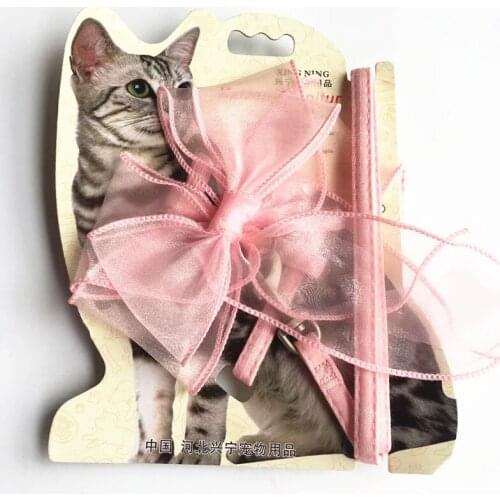 Cat harness Cat Traction Rope Fairy Summer Go Out Special Anti-Breakaway Cute Vest-style Adjustable Tie Cat Rope One
