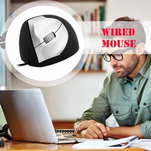 Durable Wired Mouse Classic Delicate 3 Buttons USB Wired 1000 DPI Optical Vertical Office Mouse for Desktop Laptop