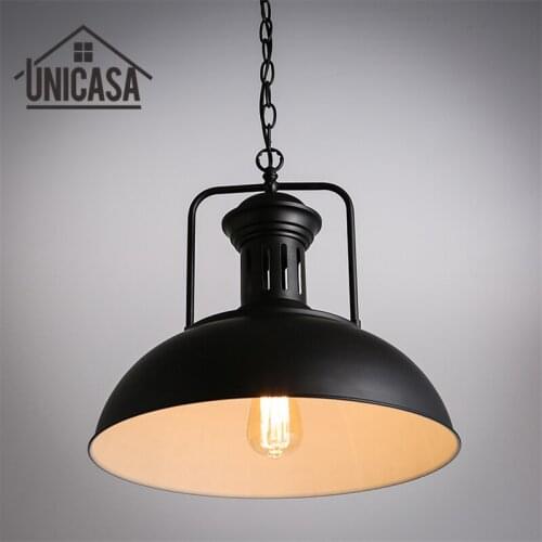 Wrought Iron Industrial Pendant Ceiling Lamp Vintage Black Metal Lights Hotel Kitchen Island Lighting Fixtures Antique