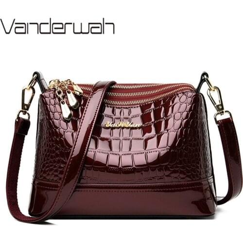 Luxury Designer Women Bag Crocodile Leather Crossbody Bags For Women Ladies Shoulder Bag Handbag High Capacity Messenger Bag Sac