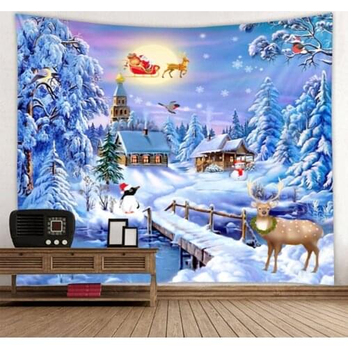 Christmas tapestry wall mounted Christmas home decoration Christmas castle print large size tapestry