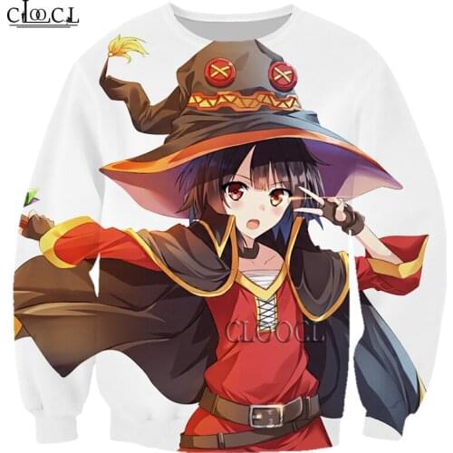 HX Anime Girl Megumin Konosuba 3D Print Men Women Sweatshirt Fashion Autumn Hip Hop Long Sleeve Harajuku Tops Drop Shipping