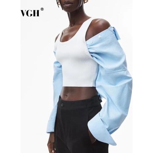 Синие блузки VGH China At AliExpress