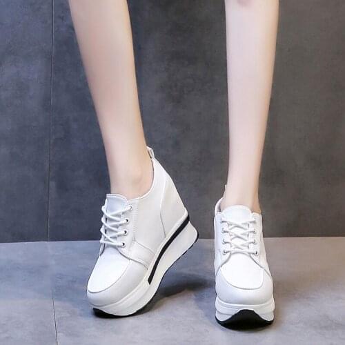 High Heel 9cm Height Increasing Insole Womens Shoes 2021 Autumn Versatile Platform Wedge Casual Sneakers