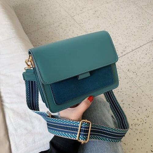 New Suede Leather Women Crossbody Bags 2021 New Luxury Design Ladies Messenger Shoulder bags Wide Shoulder Straps Female Purses