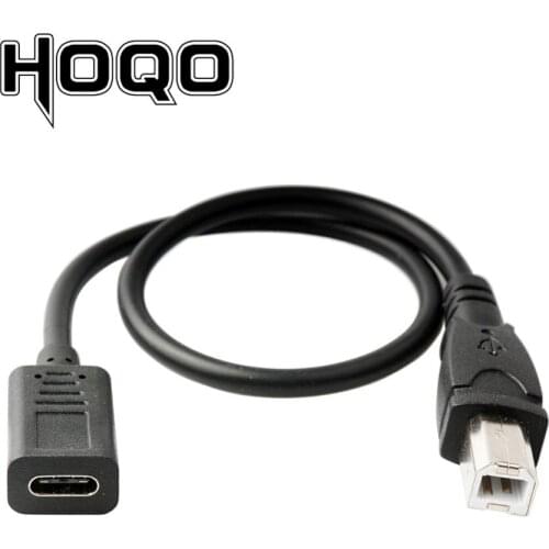 USB-C Female to USB B Male Pinter Cable USB 3.1 Type C Male Connector to USB 2.0 B Type Male Data Converter for Macbook Pro Air
