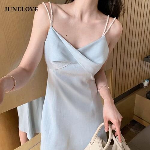 Luck A Sexy V Neck Solid Sleeveless Summer Dress Women Casual Spaghetti Strap Strapless Party Dresses Femme Clothes Vestidos