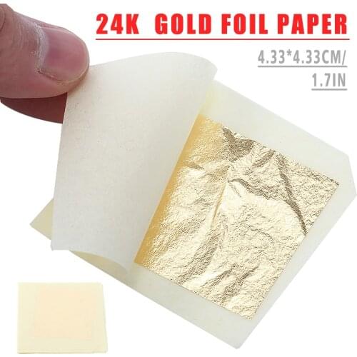 10 Sheets/set New Gold Foil Leaf 100% 24K Food Anti-Aging Facial Spa Craft Gilding for Art Crafts Design Gilding Framing