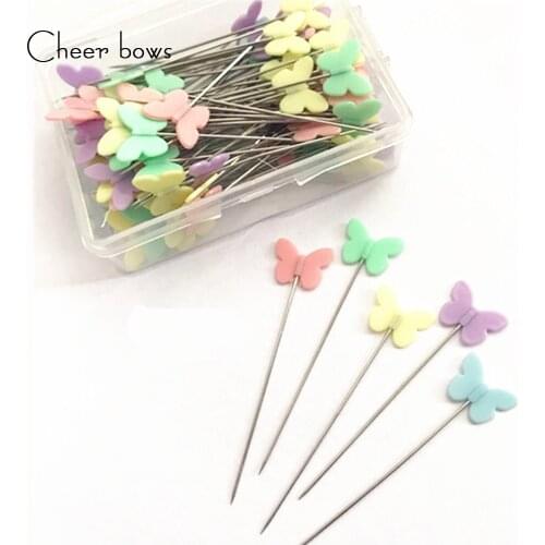 100Pcs Sewing Accessories Flower Button Head Pins Sewing Pin With Box for Designers DIY Home Patchwork Arts Crafts Supply