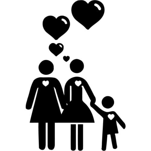 11.3cm*17.1cm Happy Family Decor Vinyl Car Sticker Car Styling Decal Black/Silver S3-5894