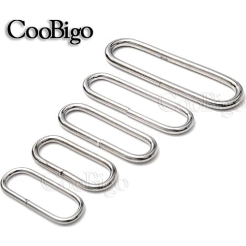 20pcs Metal Belt Loop Oval Rings Non-welded O-Ring D Ring for Backpack Bag Watch Strap Dog Collar Leather Webbing Accessories