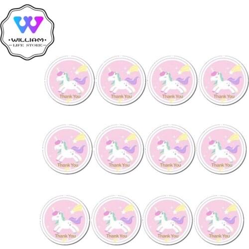 24pcs/set Mermaid Unicorn Candy Bag Sticker Wedding Birthday Party Rainbow Mermaid Sealing Paste Gift Box Stickers Packaging