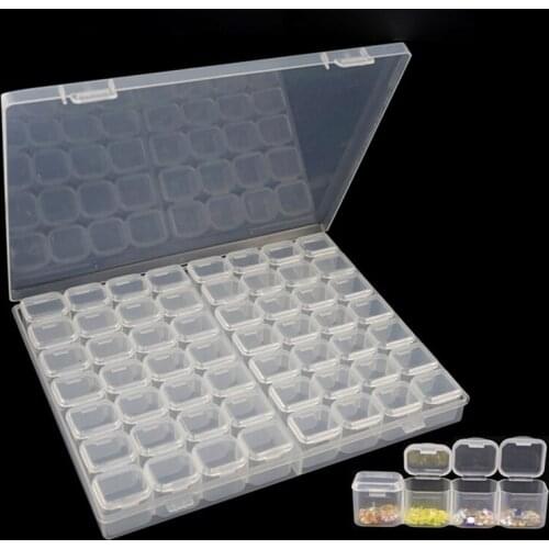 28/56 Slots Diamond Painting Plastic Storage Box Embroidery Accessory Case Clear Beads Storage Boxes Cross Stitch Tools
