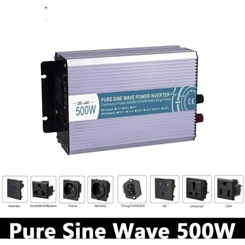 500W pure sine wave inverter,DC 12V/24V/48V to AC 110V/220V,off grid inversor,solar power invertor,voltage converter LED Display