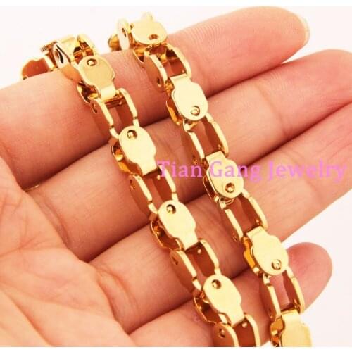 7"-40" Silver Color/Gold Color Charming Bicycle Chain Women Mens Jewelry 100% 316L Stainless Steel 5mm Chain Necklace Jewellery