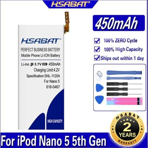 HSABAT 450mAh Battery for iPod Nano 5 5th Gen within tools