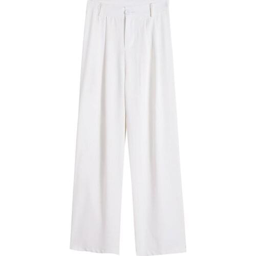 Spring Summer Loose Wide Leg Trousers Female Causal Elastic High Waist Women Suit Pants 2021 Ladies Solid Pantalon New Arrival
