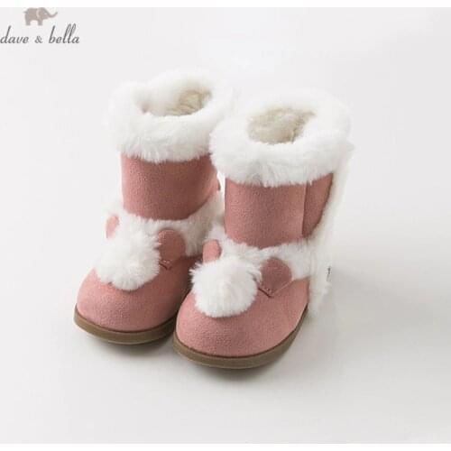 DB10948 Dave Bella winter baby girl boots winter boots infant warm shoes pink children boots
