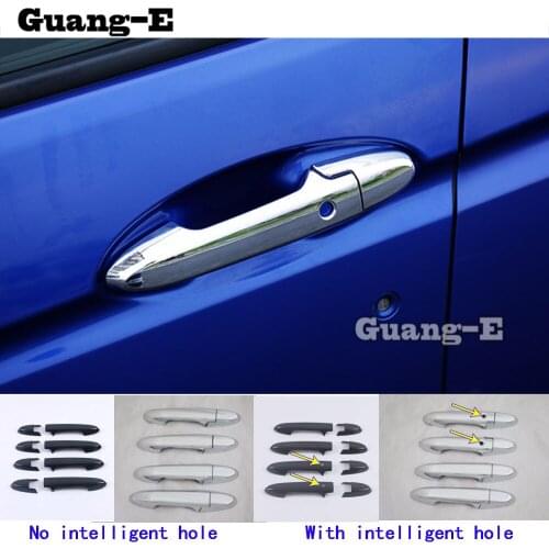 For Honda Fit Jazz 2017 2018 2019 Car Body Styling Cover Protect Detector Sticker Frame Lamp Trim Door Handle Parts Hoods 8pcs