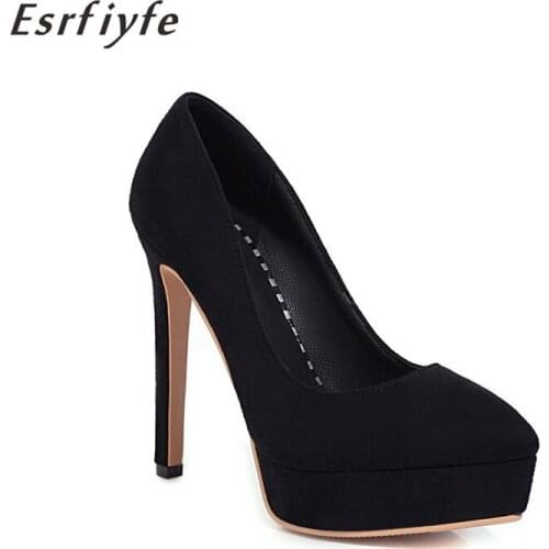 ESRFIYFE Hot Sale 2021 New Fashion Female Shoes Sexy Slip on Paltform Gothic Women Pumps Ladies Party Shoes Dancing Shoes Woman