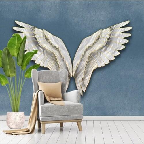 Milofi custom 3D Nordic abstract wing feather large TV bedroom background wallpaper mural