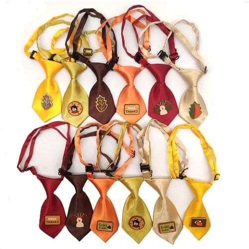 30 Pcs Autumn Pet Product Thanksgiving Holiday Party Puppy Dog Necktie Adjustable Dog Collar For Small Medium Dog Necktie Bowtie