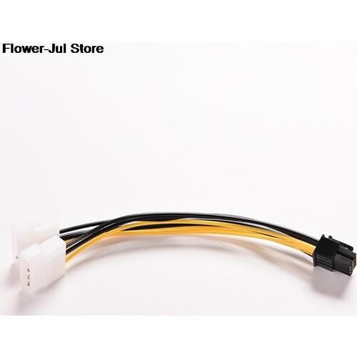16cm 8 Pin PCI Express Male To Dual LP4 4Pin Molex IDE PCI-E graphic Video Card Power Cable Adapter
