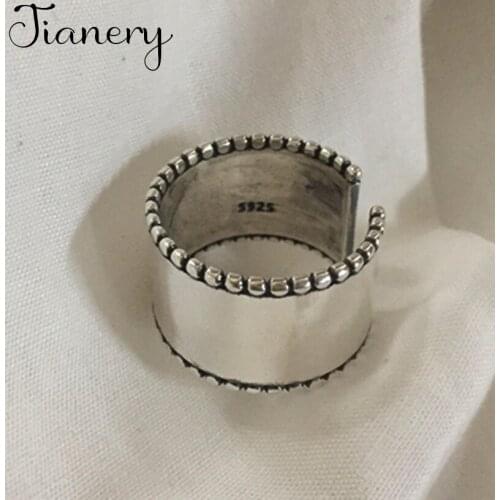 JIANERY Romantic Silver Color Smooth Rings For Women Bohemian Vintage Jewelry Adjustable Size Finger Rings