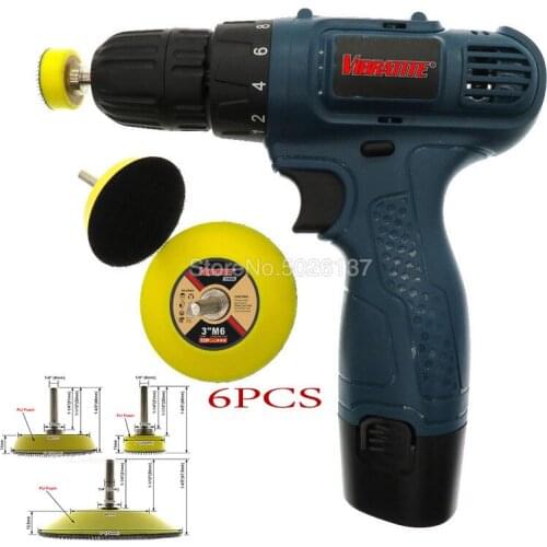 6Pcs set Backup Sanding Pad Shank Drill Hook And Loop For Grinding PolishingSanding Pad Sander Backing for Grinding Polishing