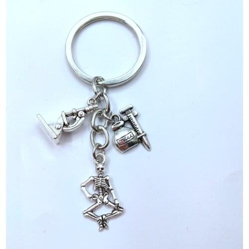 Hot / 1pcs Science Keyring Medical Student Key Chain Nurse Keychain Graduation Jewelry Biology Gift For Teacher