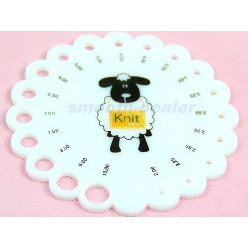 Lot Round Size 2mm -10mm Knitting Knit Needle Sizer Gauge Measure Ruler Tool D14