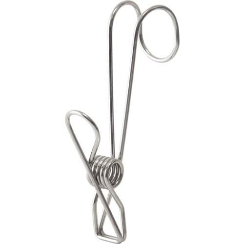 Best 40PC Stainless Steel Metal Long Tail Clip with Hooks Clothes Pins Hanging Universal Clips for Kitchen Bathroom Office