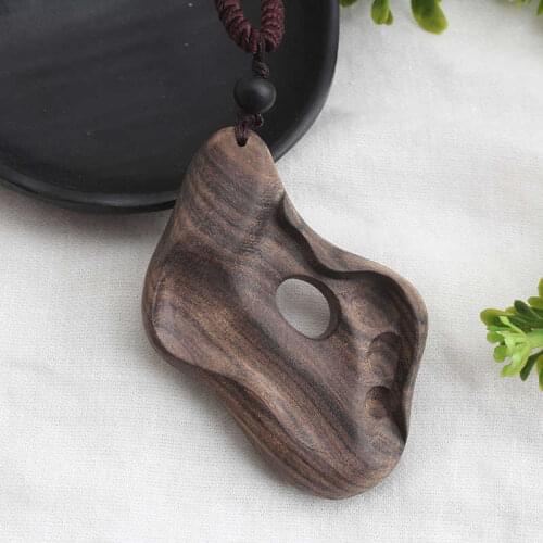 Fahion Long Adjustable Pendant Chain Stone Sandalwood Sweater Handmade Necklace