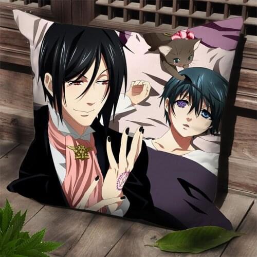 Hobby Express Dakimakura Black Butler Anime Square Pillow Cover Sebastian and Ciel SPC42