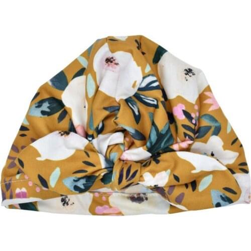 2020 New Drop Ship Baby Hat Solid Turban Kids Girls Sun Hat Elastic Caps 6 style Baby Cap Bow Tie Baby Infant Accessories