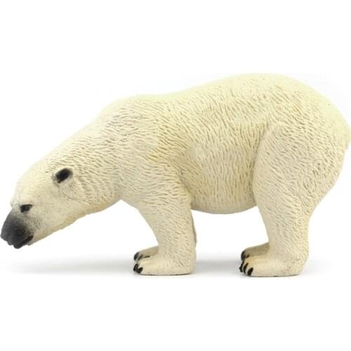 Original genuine wild animal sealife figure Polar bear model figurine kids toy children christmas gift home car decoration