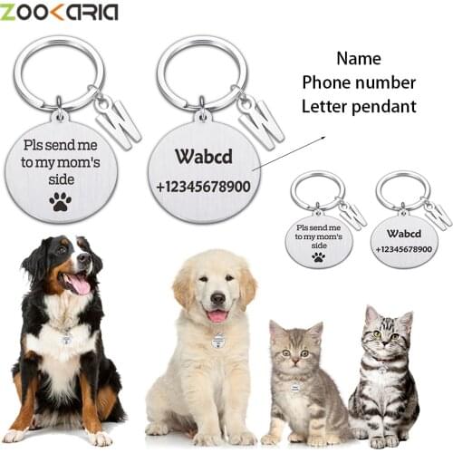 Custom Dog Tag Anti-lost Personalized Collar For A Small Dog Plate Address Lettering A-Z Pendant For Puppy Cat Accessories