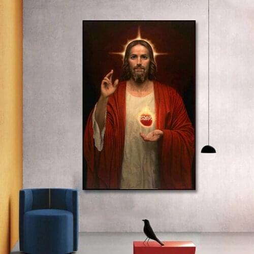 God Jesus Christ Painting on Canvas Posters and Print Modern Portrait Church Wall Art Decorative Picture for Living Room Cuadros