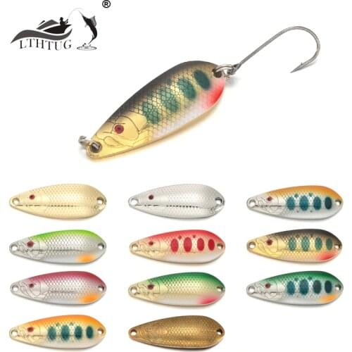 LTHTUG Copper EMISHI SPOON 37mm 3.8g 42mm 7.8g Stream Hard Bait Fishing Lures Copper Spoon Lures For Trout Pike Perch