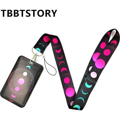 Moon Lunar Eclipse Neck Strap Lanyard For Key Chain ID Badge Holder Mobile Phone Straps DIY Hang Rope Webbing Ribbon Accessories