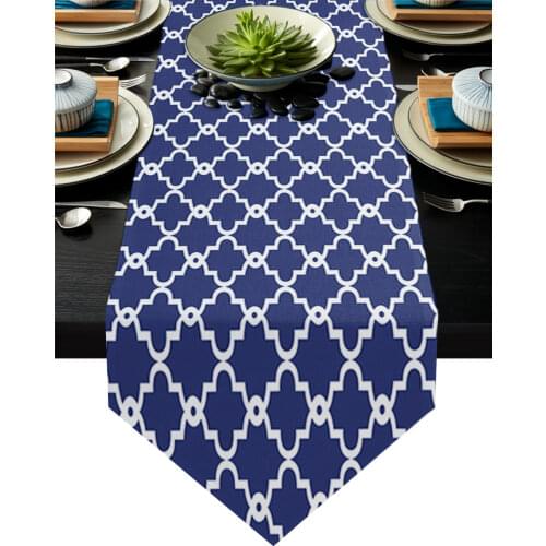 Geometric Rhombus Morocco Table Runners Modern Home Kitchen Dining Tablecloths Wedding Party Table Decoration Table Runner
