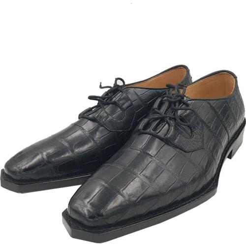 Sipriks Luxury Mens Crocodile Belly Skin Dress Shoes Italian Goodyear Welted Oxfords Boss Business Office Gents Suit Social 2020