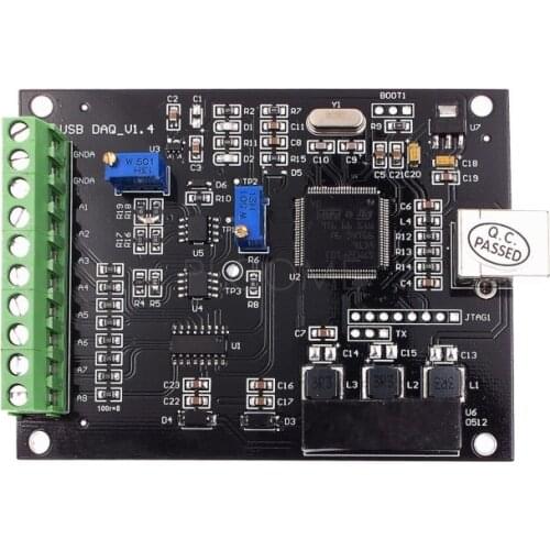 USB DAQ 8AD 8 SE Analog Inputs 12-bit 100KHz Data Acquisition Module -10~10V AD Continuous Sampling Board C Labview MATLAB