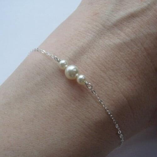 Pearl Bracelet White Pearl Bracelets Bangles Charm Metal Twisted Rope Chain Silver Color Gold Color Bracelet Jewelry Wholesale