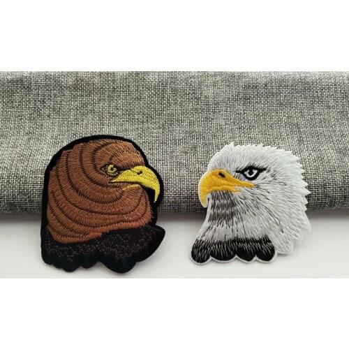 1Pair Eagle Applique Embroidered Iron on Patches For Clothes bag Cap Birds Sticker Badge Diy Craft Repair Decoration Fashion